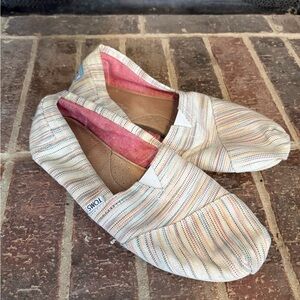 Toms Multicolor Striped Canvas Slip-Ons